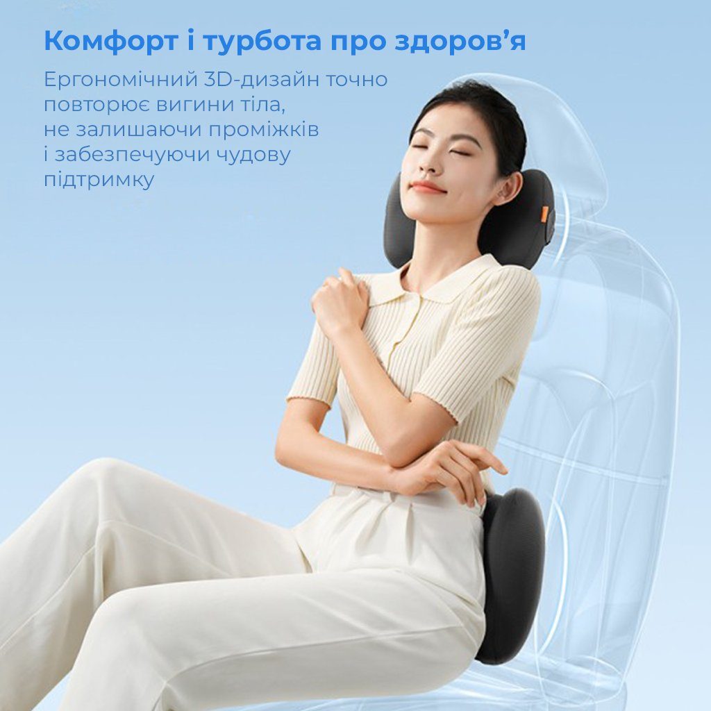 Подушка для попереку Baseus ComfortRide Series Car Cooling Lumbar Pillow Cluster Black (C20036402111-01) 12