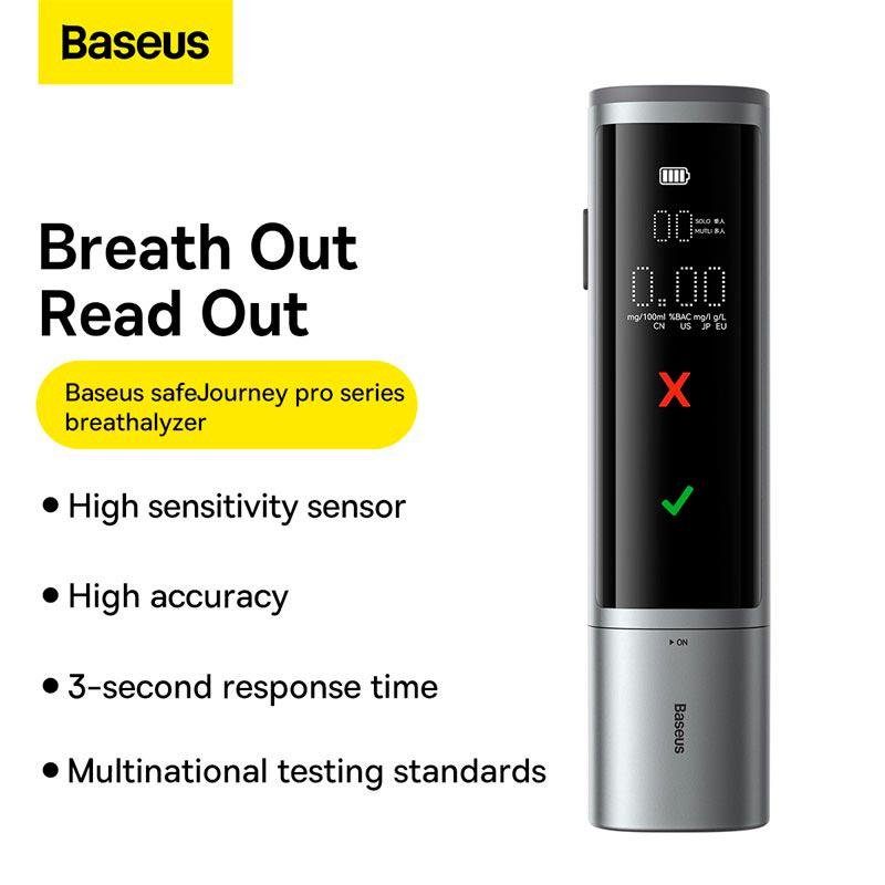 Алкотестер Baseus SafeJourney Pro Series Breathalyzer, Space Grey (CRCX060014) 6