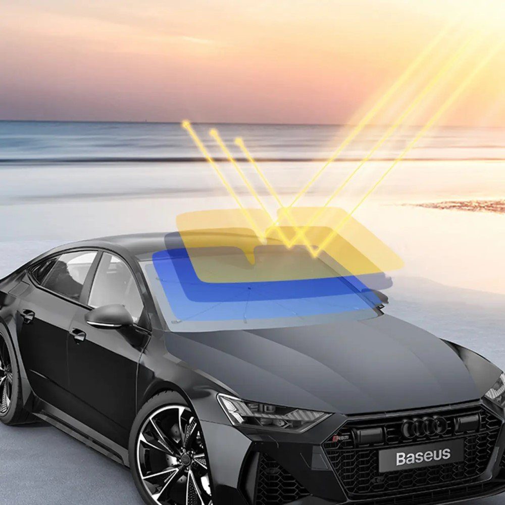Автомобільна сонцезахисна парасолька Baseus CoolRide Windshield Sun Shade Umbrella Lite Small Black (CRKX000001) 10