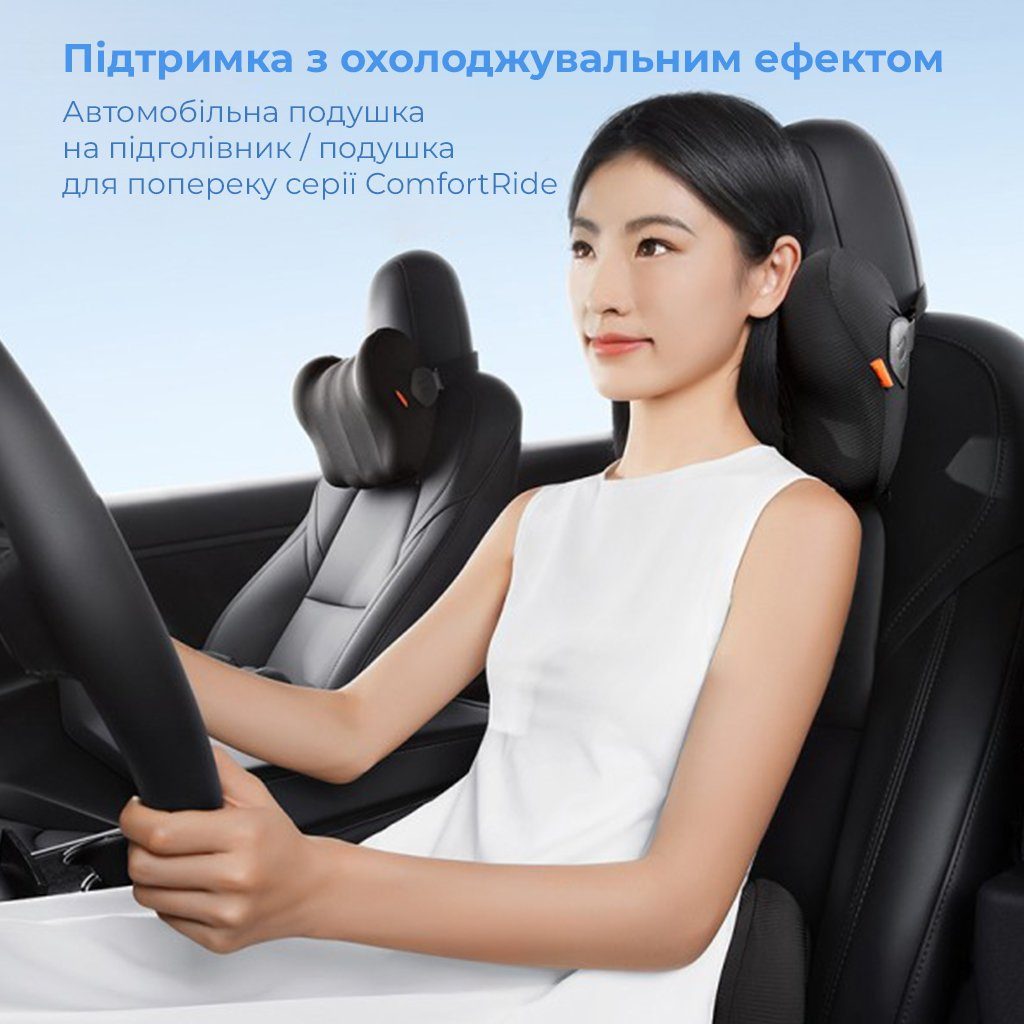 Подушка підголівник Baseus ComfortRide Series Car Cooling Headrest Cluster Black (C20036402111-00) 6