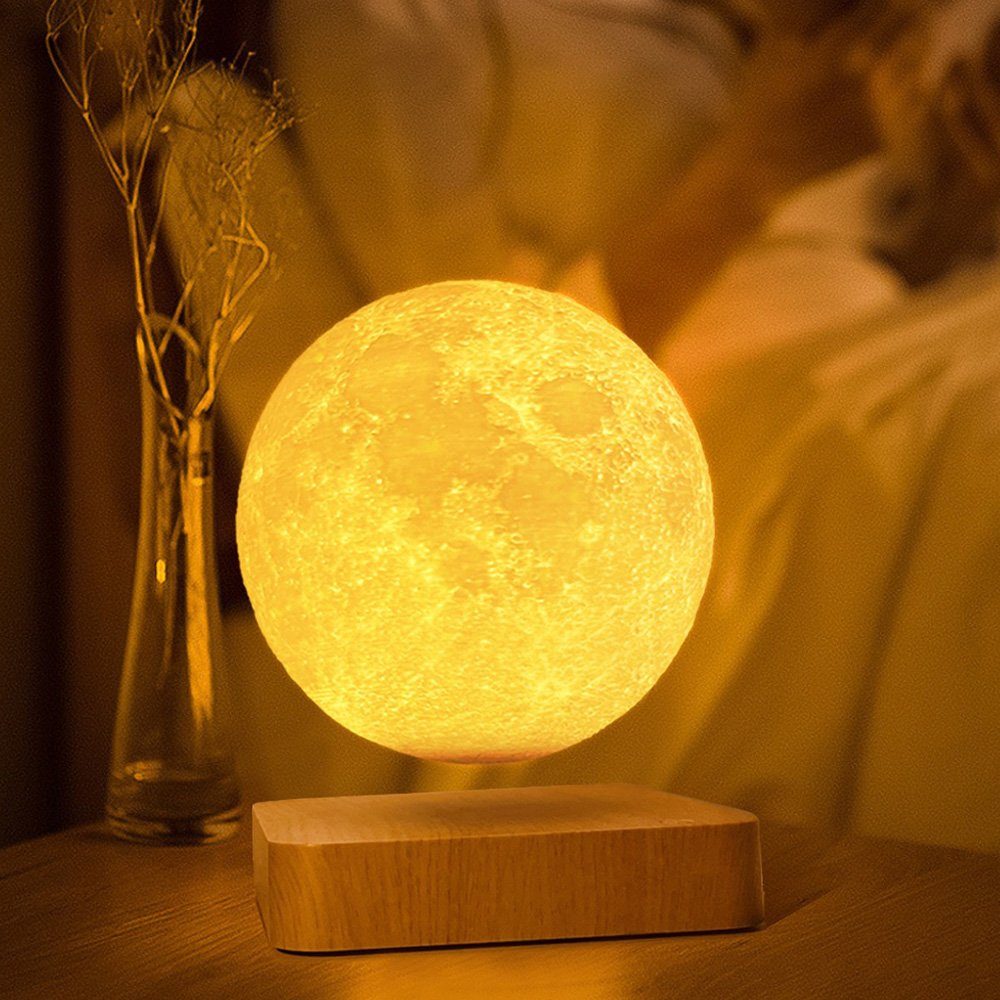 Магнітна левітаційна лампа HCNT Levitating Lamp Moon Light Wood Grain (SIM10-GW5) 4