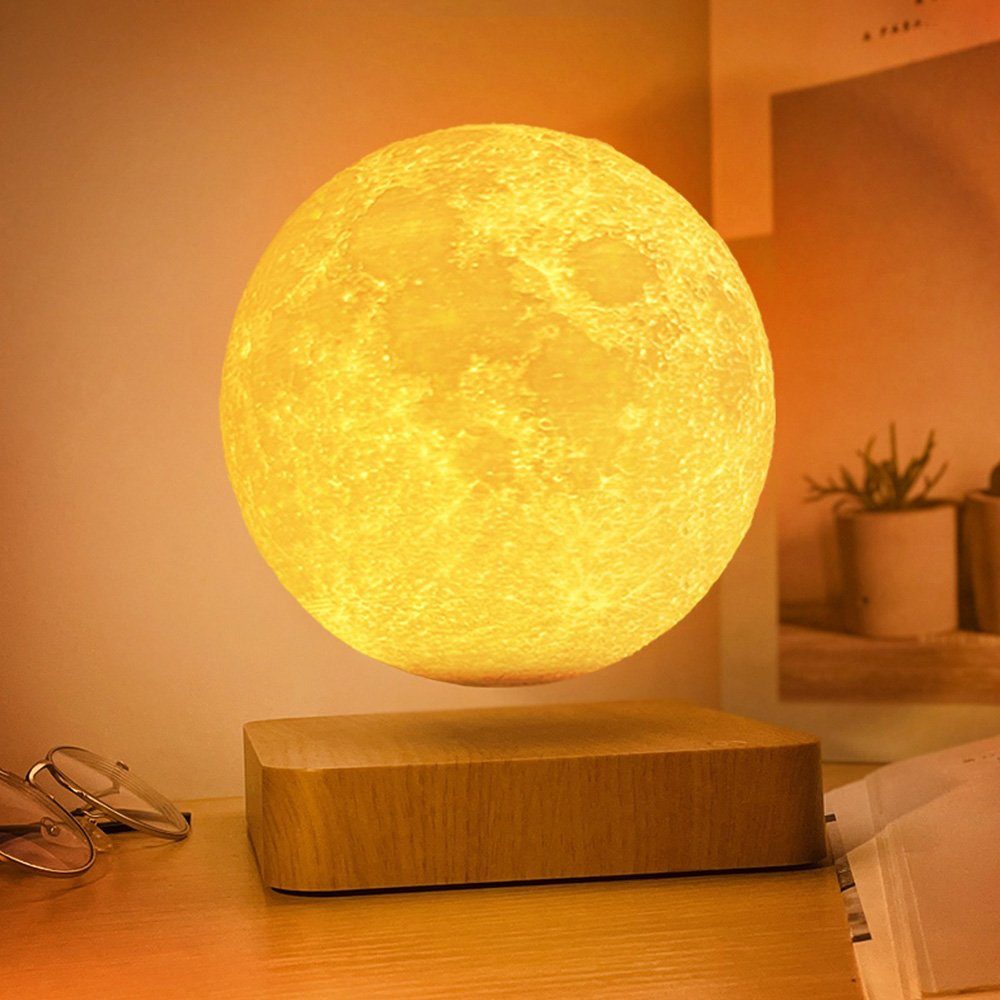 Магнітна левітаційна лампа HCNT Levitating Lamp Moon Light Wood Grain (SIM10-GW5) 3