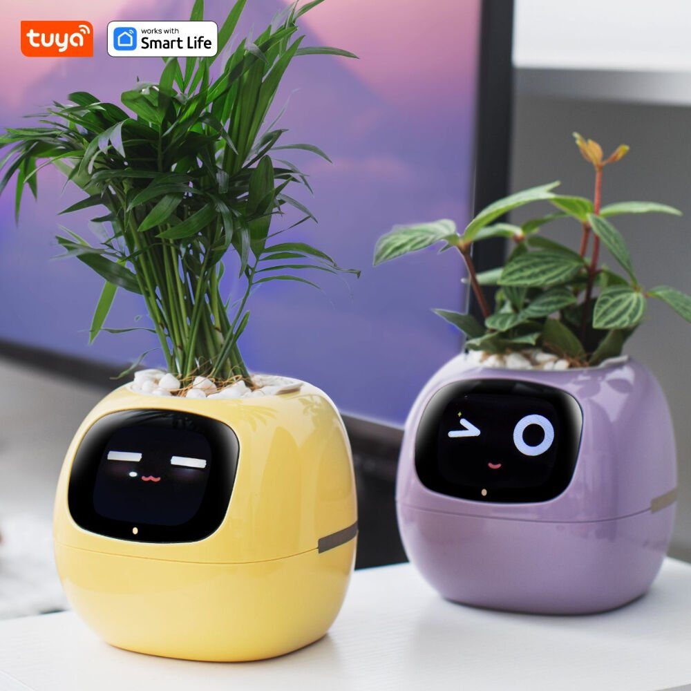 Інтерактивний розумний горщик для рослин Ivy Smart Planter Tuya AI, Yellow (ISPTAY) 2