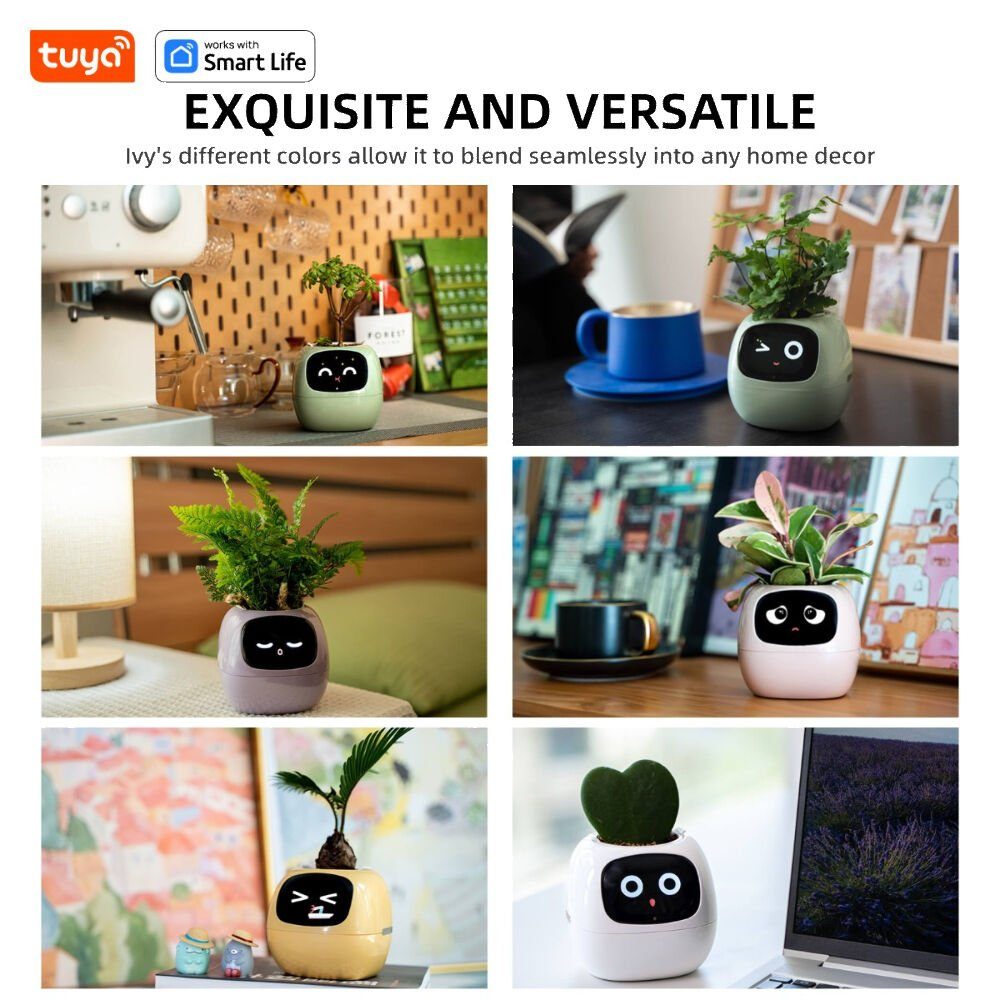 Інтерактивний розумний горщик для рослин Ivy Smart Planter Tuya AI, Yellow (ISPTAY) 8