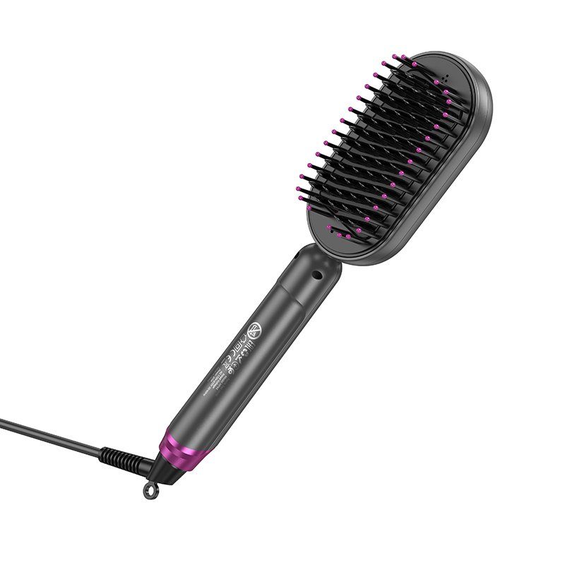 Гребінець для випрямлення волосся з цифровим дисплеєм HOCO HP44 Electric straightening hair comb with digital display(EU) Rose red (6942007631662)