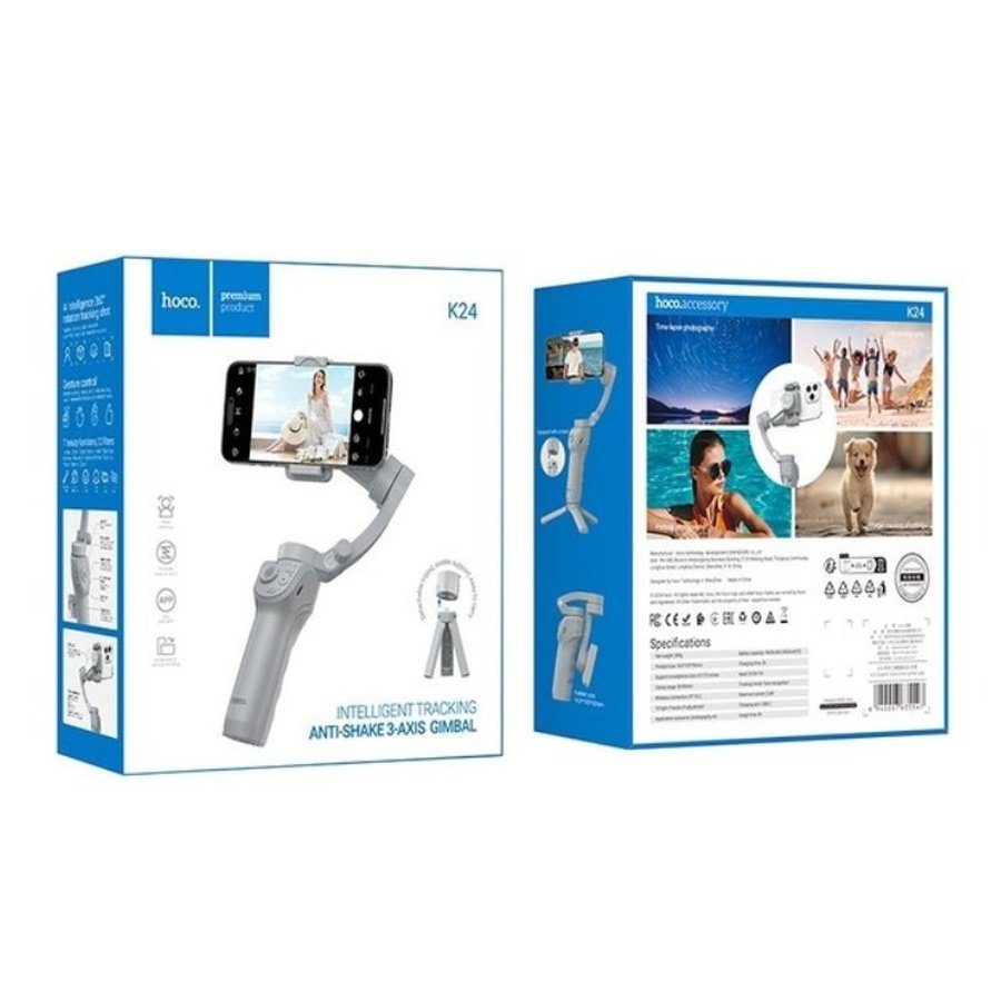 Триосьовий стабілізатор HOCO K24 Support 3-axis smart gimbal Gray (6942007635547) 2