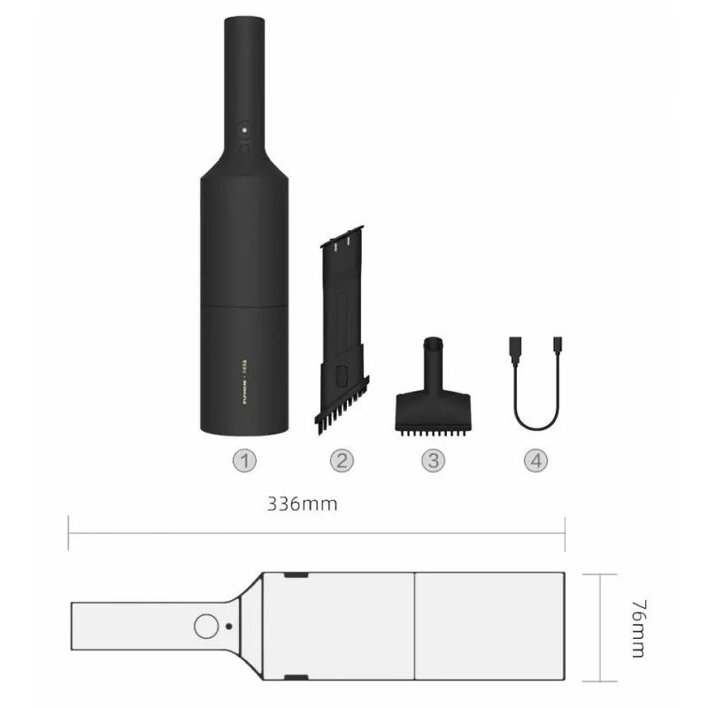 Автомобільний пилосос Xiaomi Shunzao Z1 Pro Black (XSZ1PB) 6