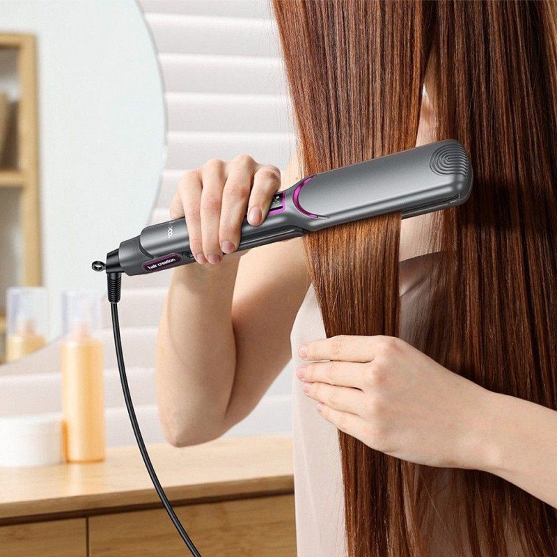 Вирівнювач для волосся з цифровим дисплеєм HOCO HP42 Wide board hair straightener with digital display(EU) Gray (6942007631648) 8