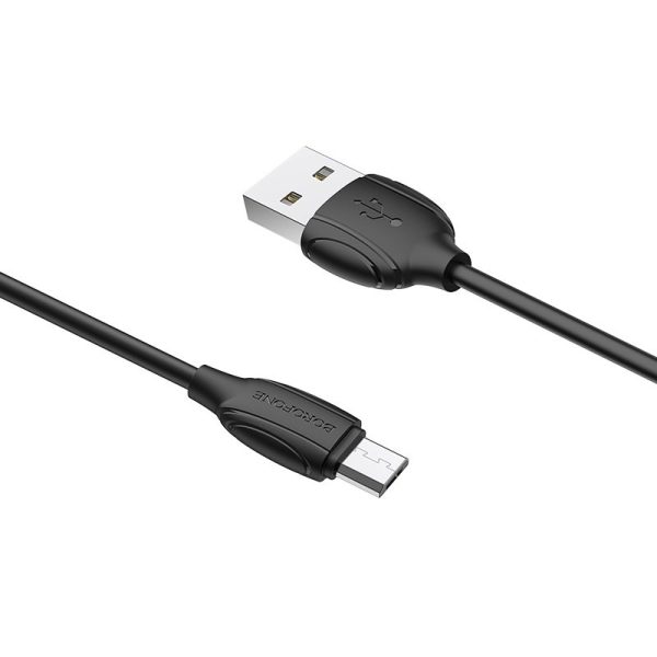 Кабель BOROFONE BX19 USB to Micro 2.4A, 1m, PVC, TPE connectors, Black (6931474701770)