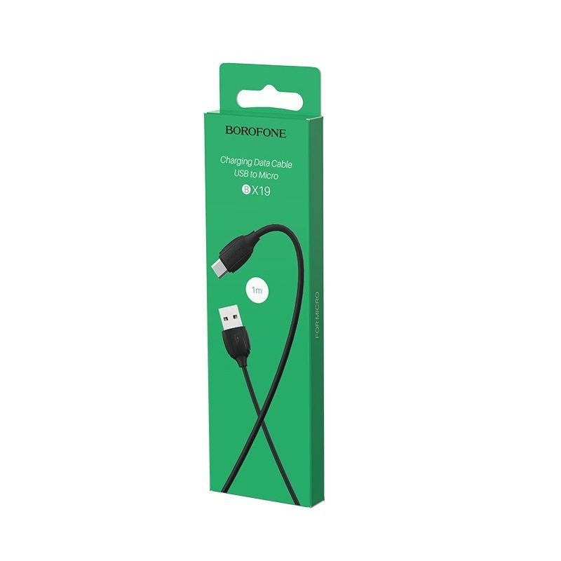 Кабель BOROFONE BX19 USB to Micro 2.4A, 1m, PVC, TPE connectors, Black (6931474701770) 2