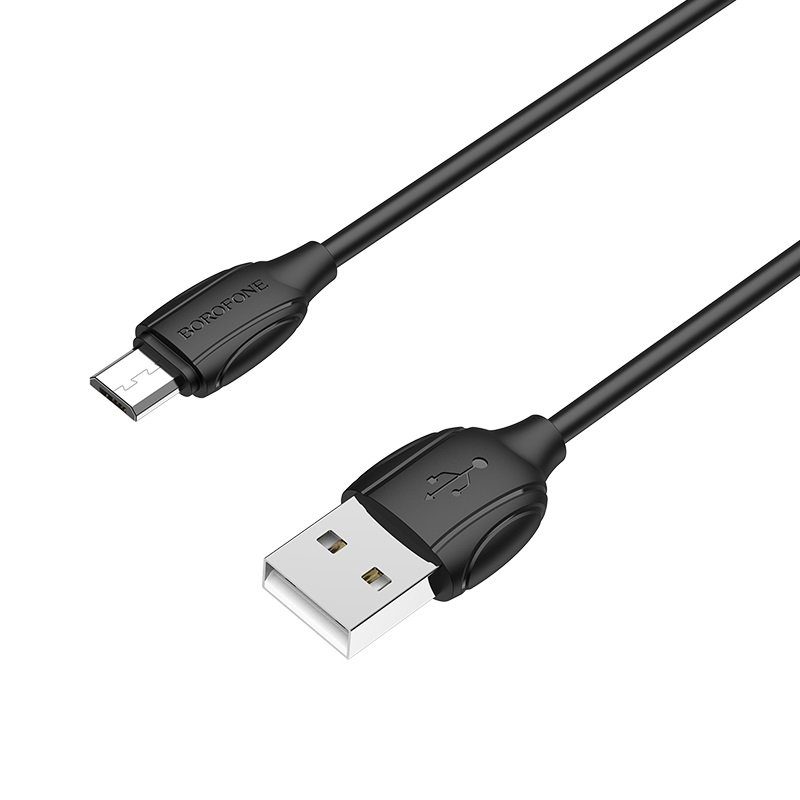 Кабель BOROFONE BX19 USB to Micro 2.4A, 1m, PVC, TPE connectors, Black (6931474701770) 3