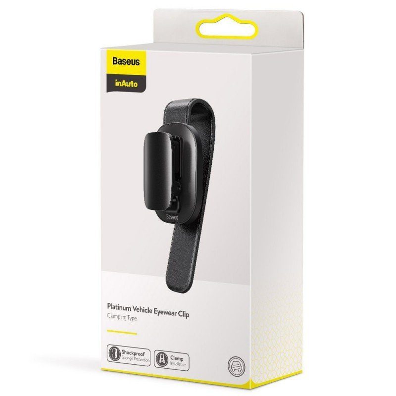 Автомобільний тримач для окуляр Baseus Platinum Vehicle eyewear clip（clamping type）Black (ACYJN-B01) 2