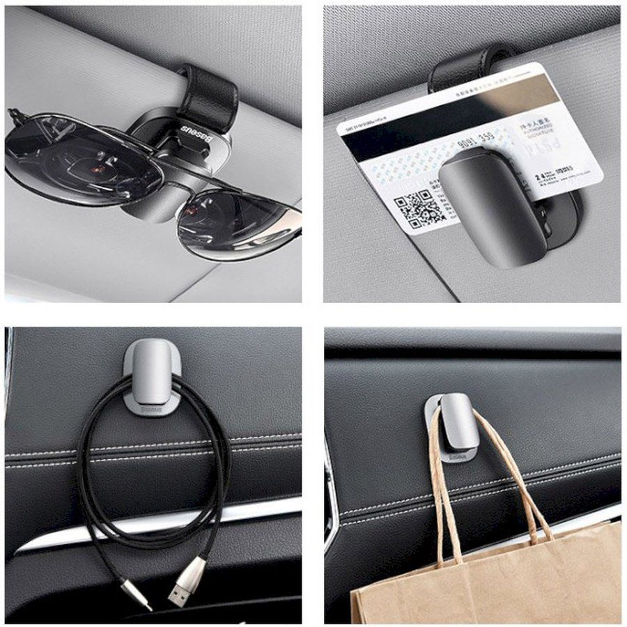 Автомобільний тримач для окуляр Baseus Platinum Vehicle eyewear clip（clamping type）Black (ACYJN-B01) 6