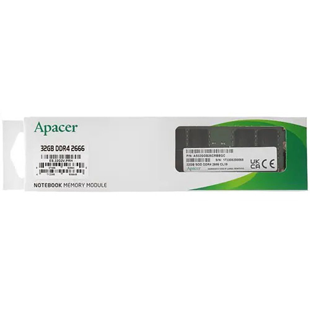 Оперативна пам'ять DDR4 Apacer 32GB 2666MHz CL19 2048x8 DIMM (EL.32G2V.PRH) 2