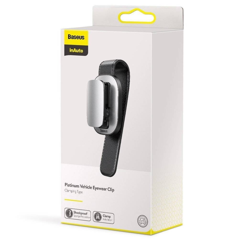 Автомобільний тримач для окулярів Baseus Platinum Vehicle eyewear clip（clamping type）Silver (ACYJN-B0S) 7