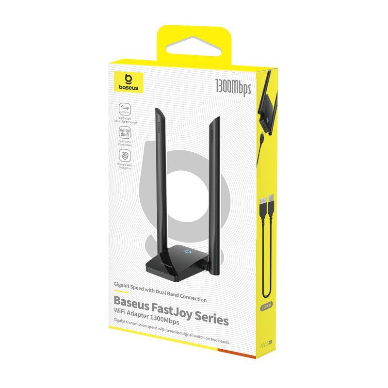 Адаптер Baseus FastJoy Series WiFi Adapter 1300Mbps（External Antenna）Cluster Black (B01317600111-05) 2