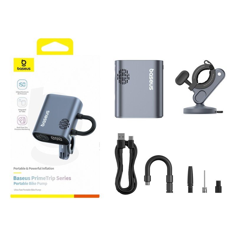 Автомобільний насос Baseus PrimeTrip Series Portable Bike Pump Cosmic Black (C11169000121-00) 3