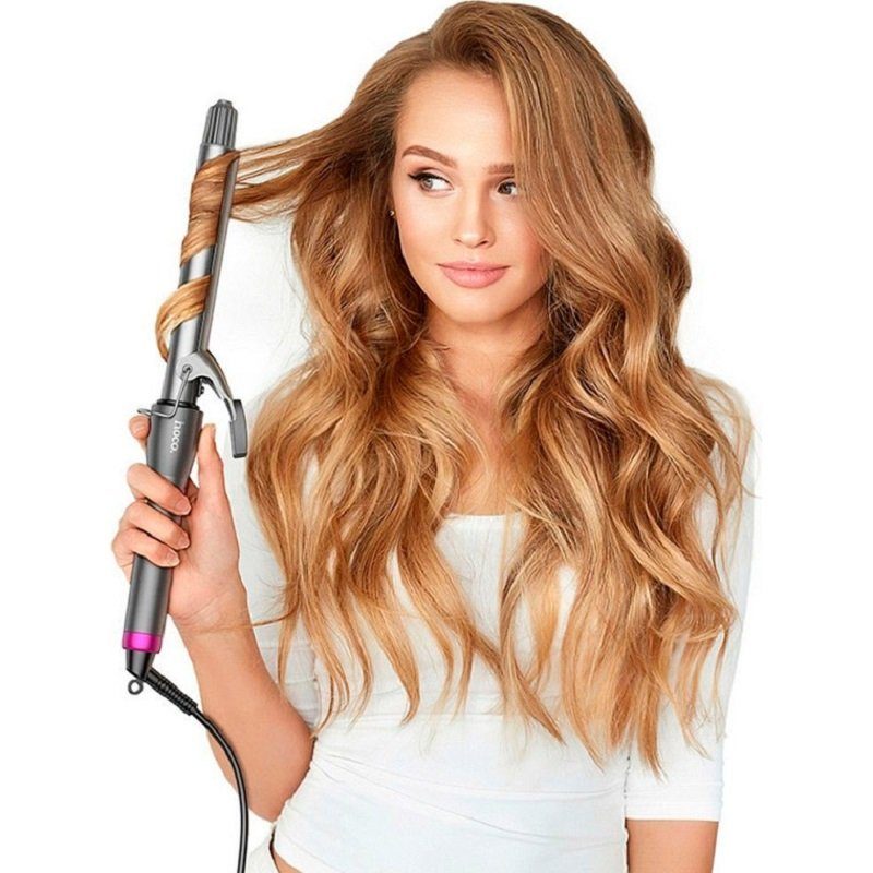 Плойка HOCO HP43 Electric manual curling iron with digital display(EU) Gray (6942007631655) 4