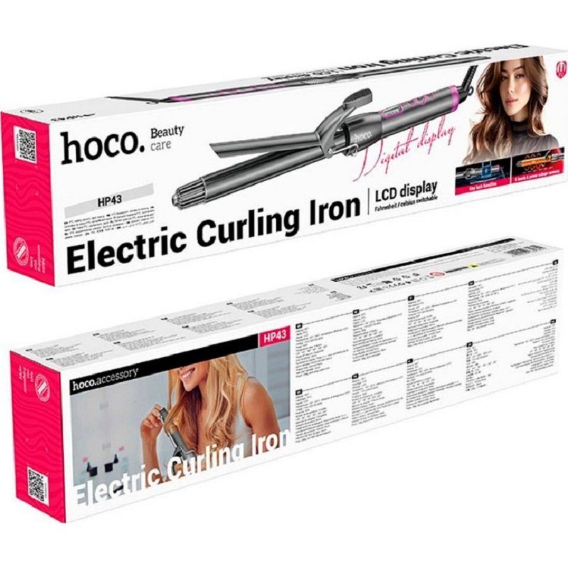 Плойка HOCO HP43 Electric manual curling iron with digital display(EU) Gray (6942007631655) 2