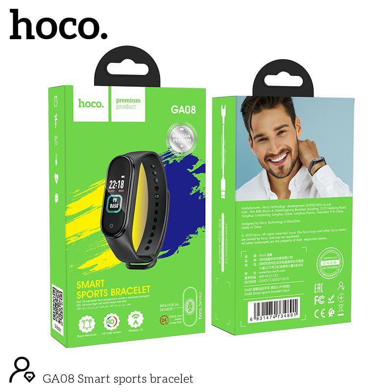 Фітнес-браслет HOCO GA08 Smart sports bracelet(russian version) Black (6931474734891) 5