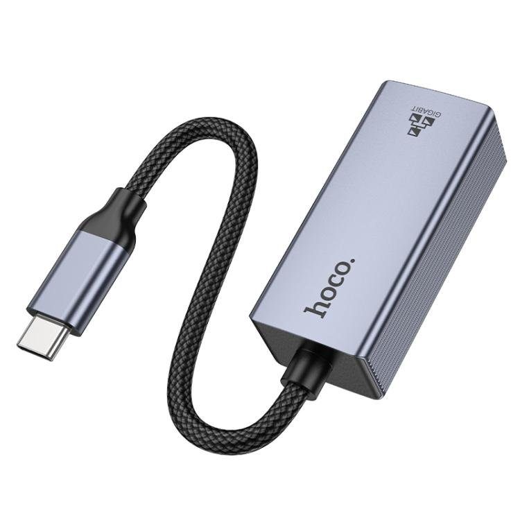 Мережевий адаптер HOCO UA37 Type-C ethernet adapter (1000 Mbps) Metal Gray (6942007647281) 4