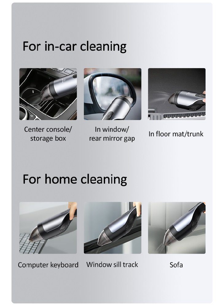 Автомобільний пилосос Usams US-ZB108-1 Mini Handheld Vacuum Cleaner Black (XCQZB10801) 8