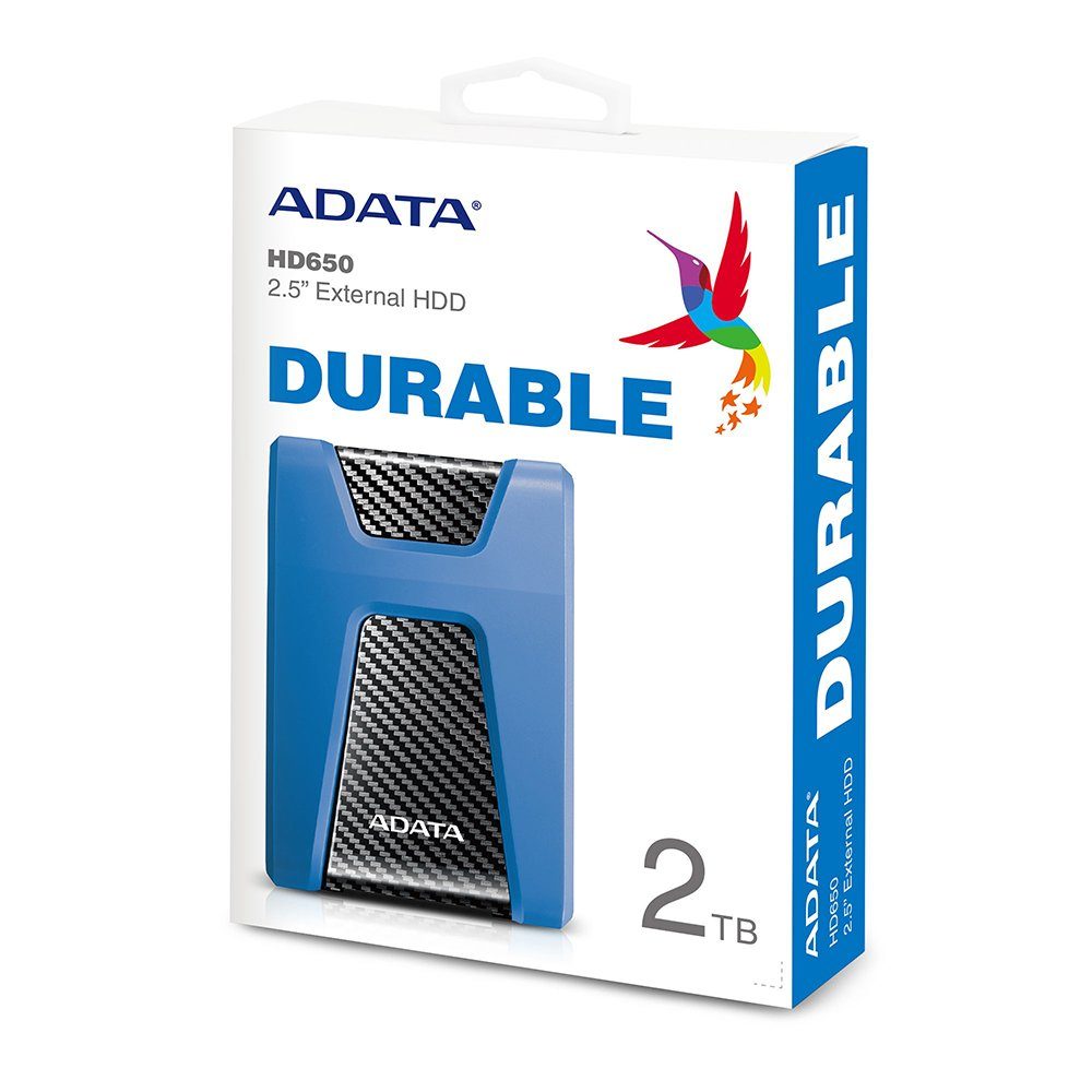 Зовнішній жорсткий диск PHD External 2.5'' ADATA USB 3.2 Gen. 1 DashDrive Durable HD650 2TB Blue (AHD650-2TU31-CBL) 2