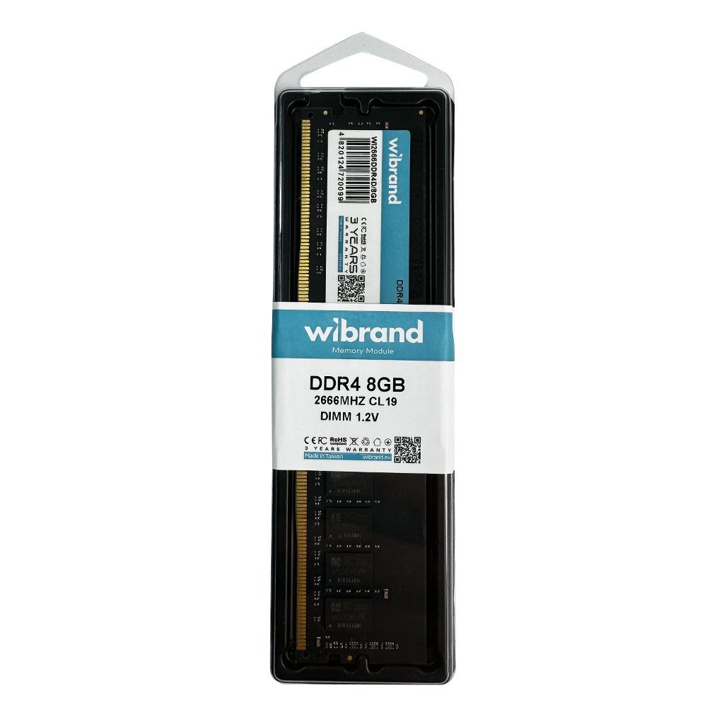 Оперативна пам'ять DDR4 Wibrand 8GB 2666MHz CL19 DIMM (WI2666DDR4D/8GB) 2