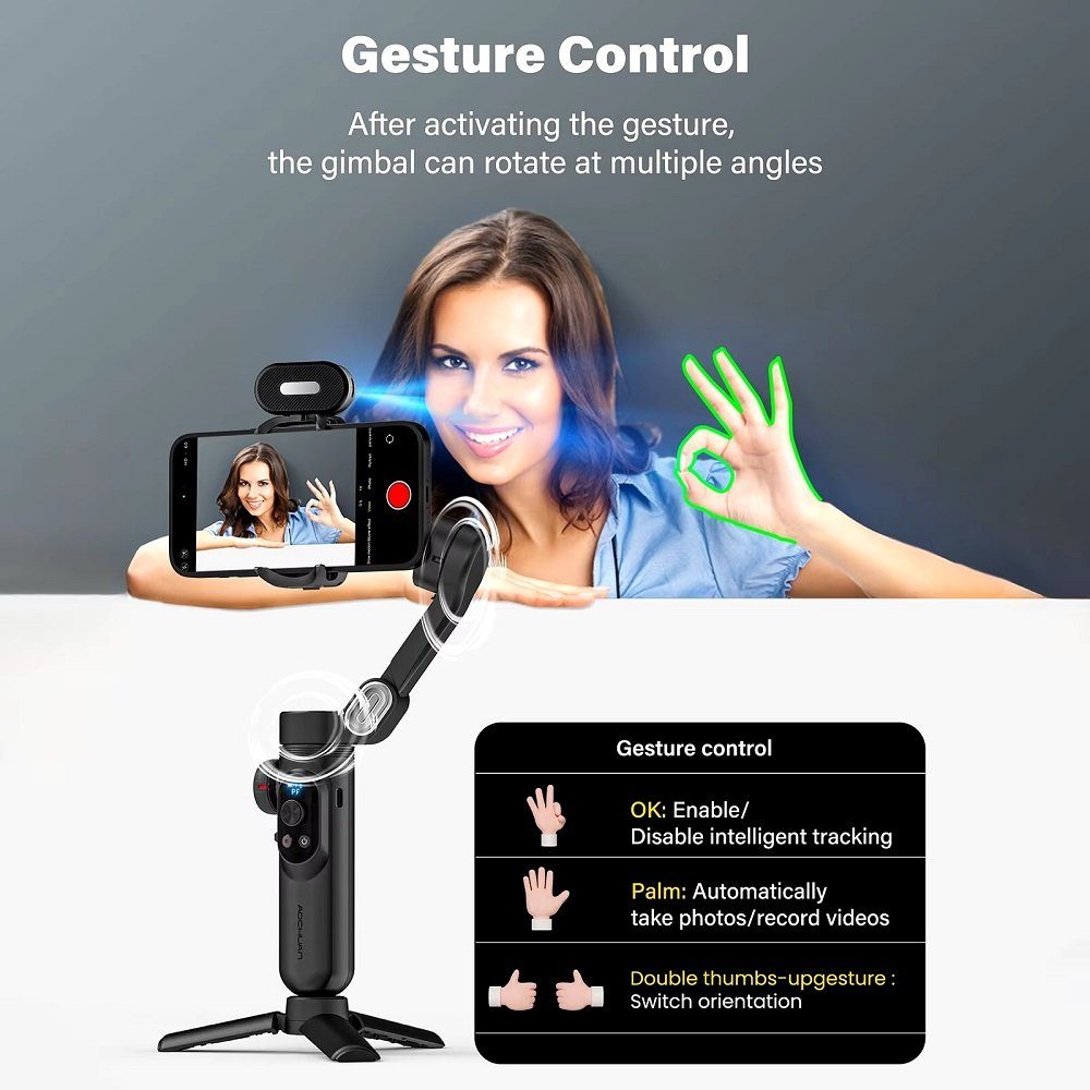 Триосьовий стабілізатор AOCHUAN Professional Gimbal Stabilizer for Smartphone SMART X Pro AI Black (AOCHUAN-SMARTXPROAI-B) 5