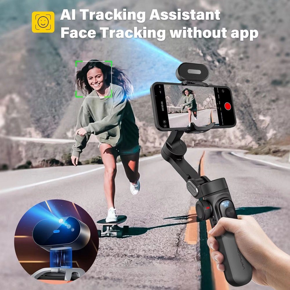 Триосьовий стабілізатор AOCHUAN Professional Gimbal Stabilizer for Smartphone SMART X Pro AI Black (AOCHUAN-SMARTXPROAI-B) 4