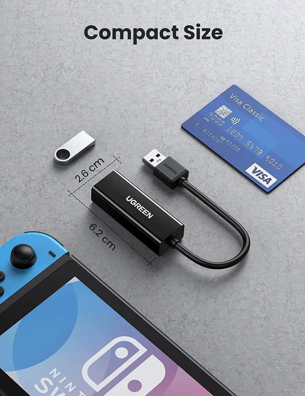 Адаптер UGREEN USB 3.0 Gigabit Ethernet Adapter (Black) (UGR-20256) 6