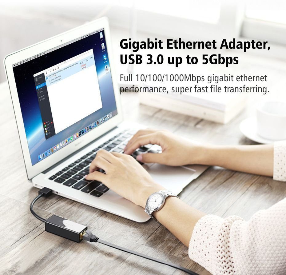 Адаптер UGREEN USB 3.0 Gigabit Ethernet Adapter (Black) (UGR-20256) 3