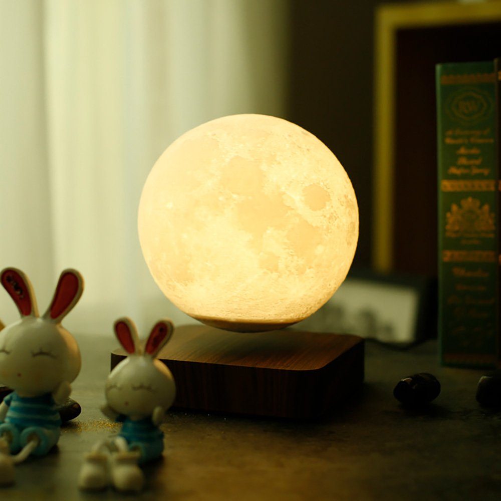 Магнітна левітаційна лампа HCNT Levitating Lamp Moon Dark Wood Grain (SIM10-GW5-M) 3