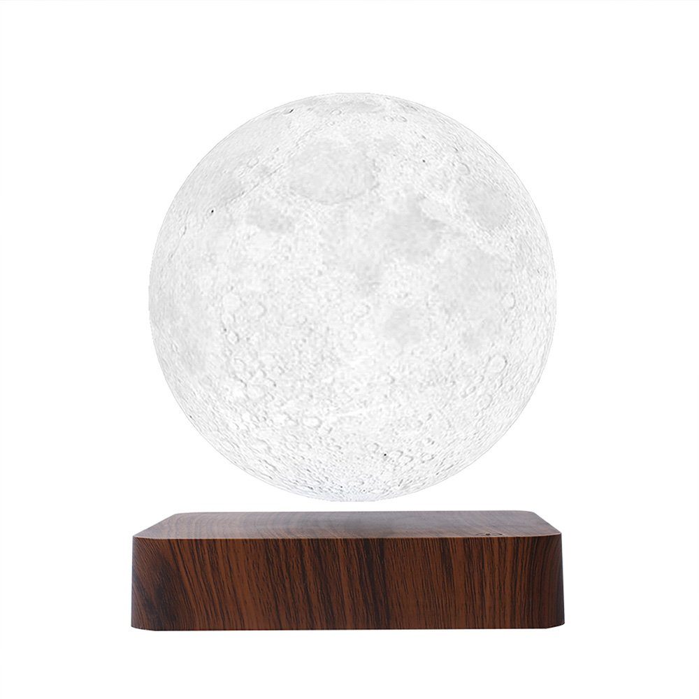 Магнітна левітаційна лампа HCNT Levitating Lamp Moon Dark Wood Grain (SIM10-GW5-M)