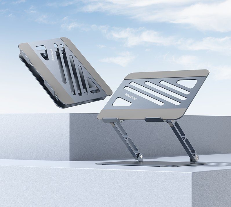 Підставка для ноутбука BOROFONE BH115 Plus Vito metal notebook stand Metal Gray (6941991112454) 5