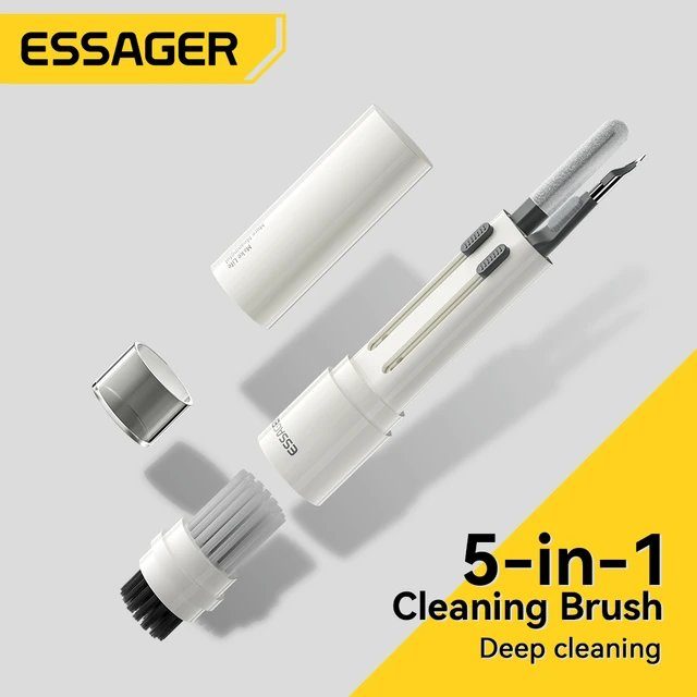 Набір для очистки девайсів ESSAGER 5 in 1 cleaning brush White and Grey (EQJ05-QF02) 8