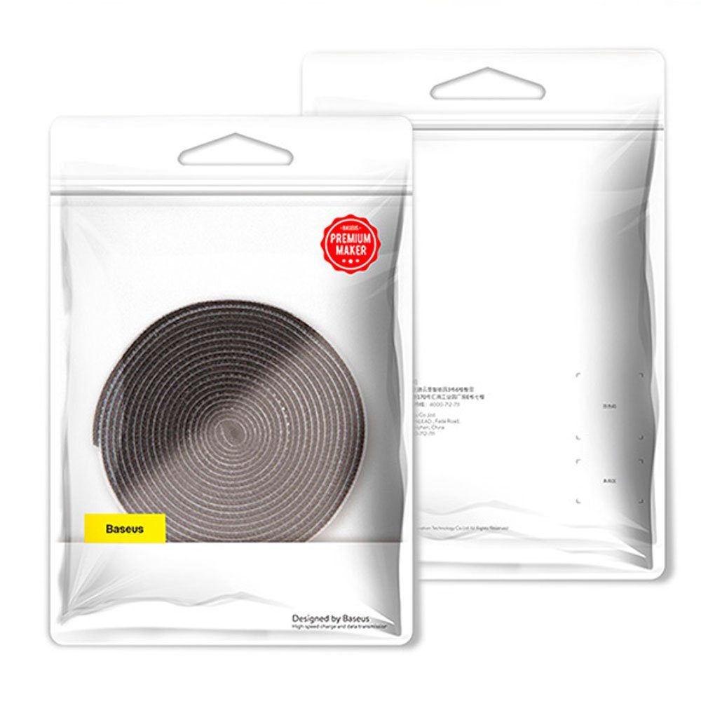 Органайзер для кабелів Baseus Colourful Circle Velcro strap 3m Black (ACMGT-F01) 2