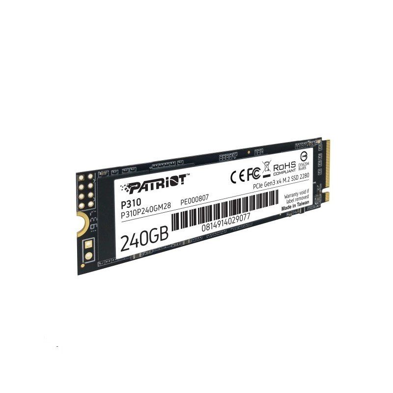 Накопичувач SSD M.2 Patriot P310 240GB NVMe 2280 PCIe 3.0 3D TLC (P310P240GM28) 4
