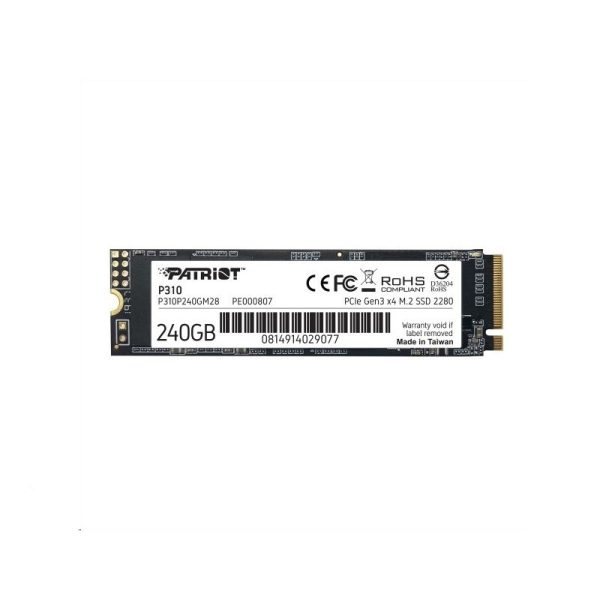Накопичувач SSD M.2 Patriot P310 240GB NVMe 2280 PCIe 3.0 3D TLC (P310P240GM28)