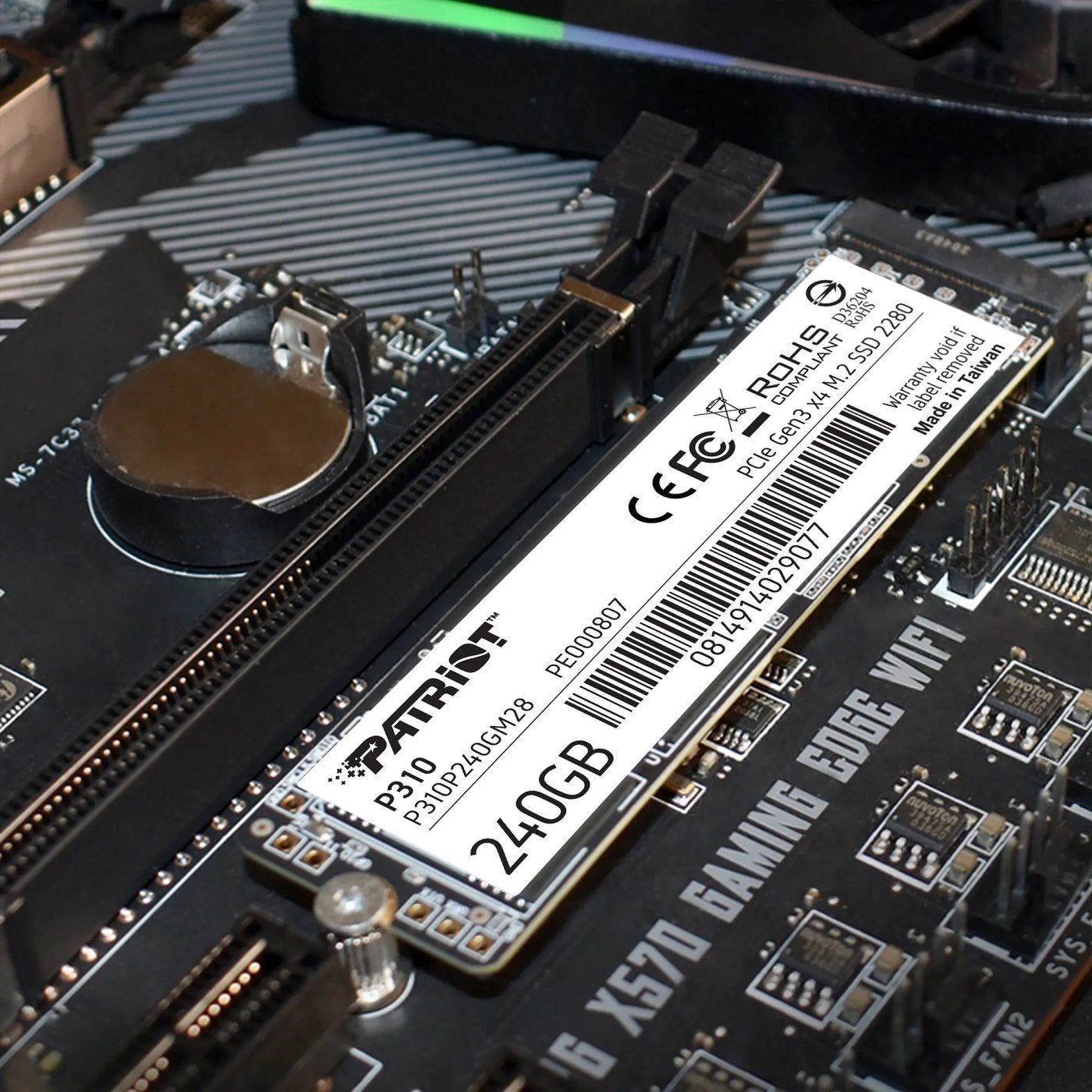 Накопичувач SSD M.2 Patriot P310 240GB NVMe 2280 PCIe 3.0 3D TLC (P310P240GM28) 8