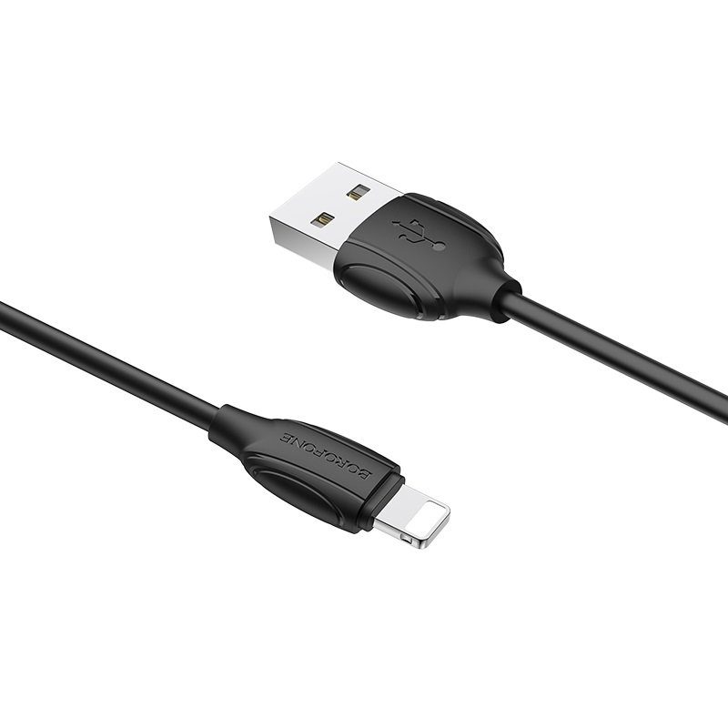 Кабель BOROFONE BX19 USB to iP 2.4A, 1m, PVC, TPE connectors, Black (6931474701756) 3