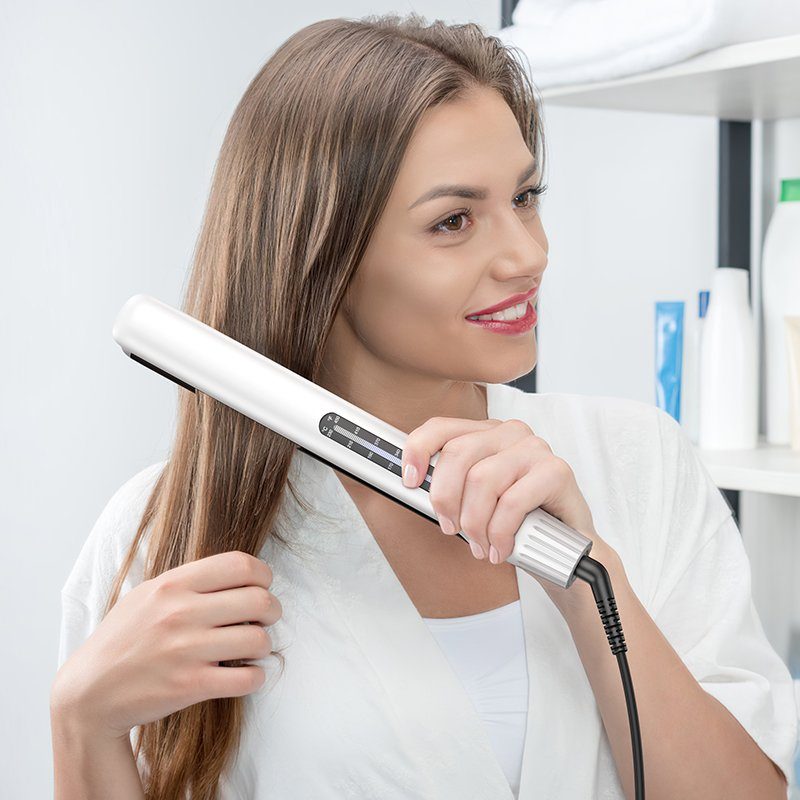 Плойка HOCO HP41 Straight and curly hair dual-purpose hair straightener(EU) White (6942007624169) 8