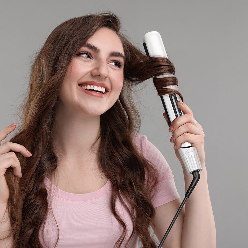 Плойка HOCO HP41 Straight and curly hair dual-purpose hair straightener(EU) White (6942007624169) 9
