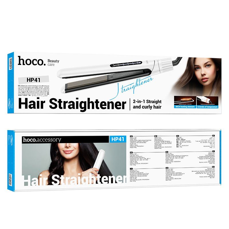 Плойка HOCO HP41 Straight and curly hair dual-purpose hair straightener(EU) White (6942007624169) 10