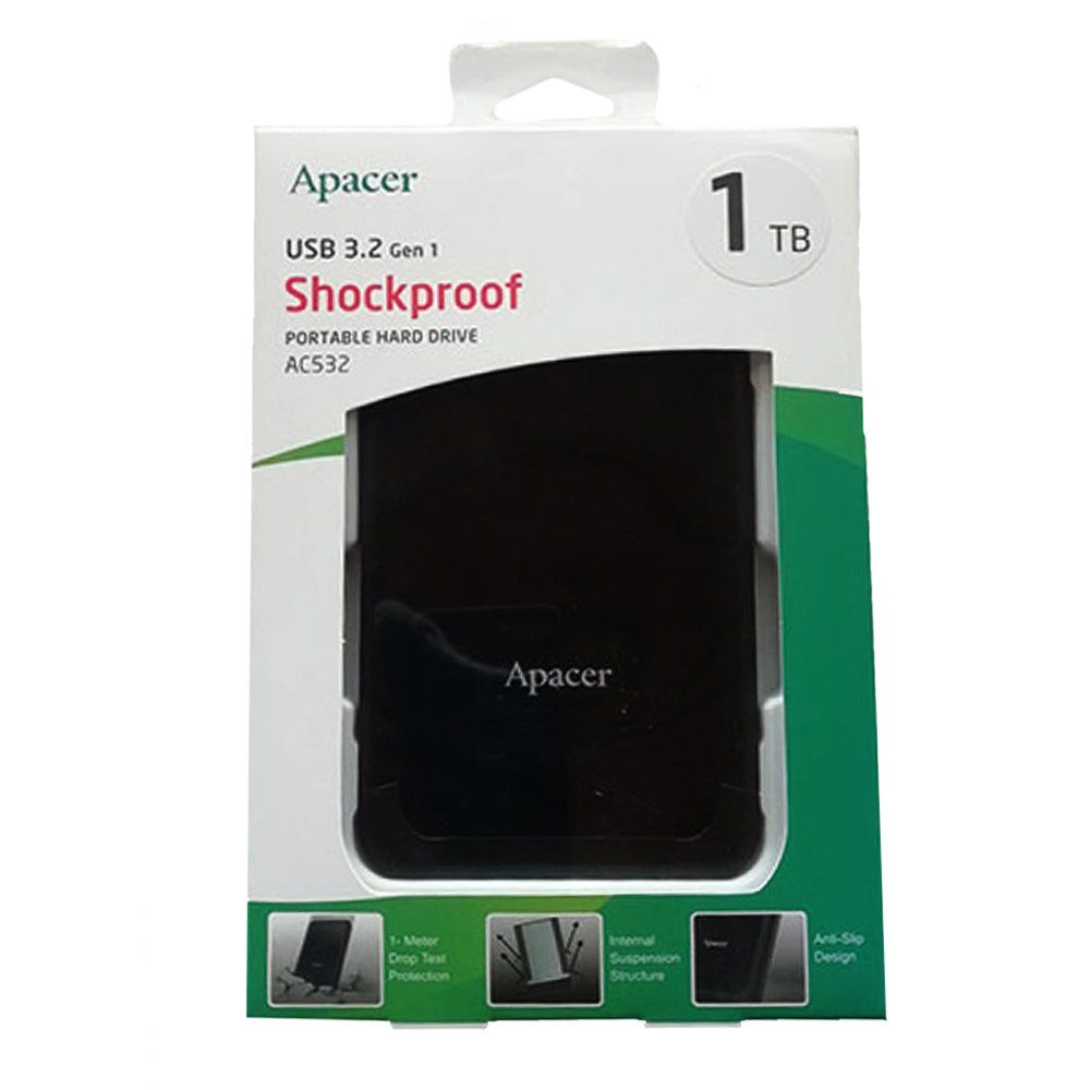 Зовнішній жорсткий диск PHD External 2.5'' Apacer USB 3.2 Gen. 1 AC532 1TB Black (AP1TBAC532B-1) 2