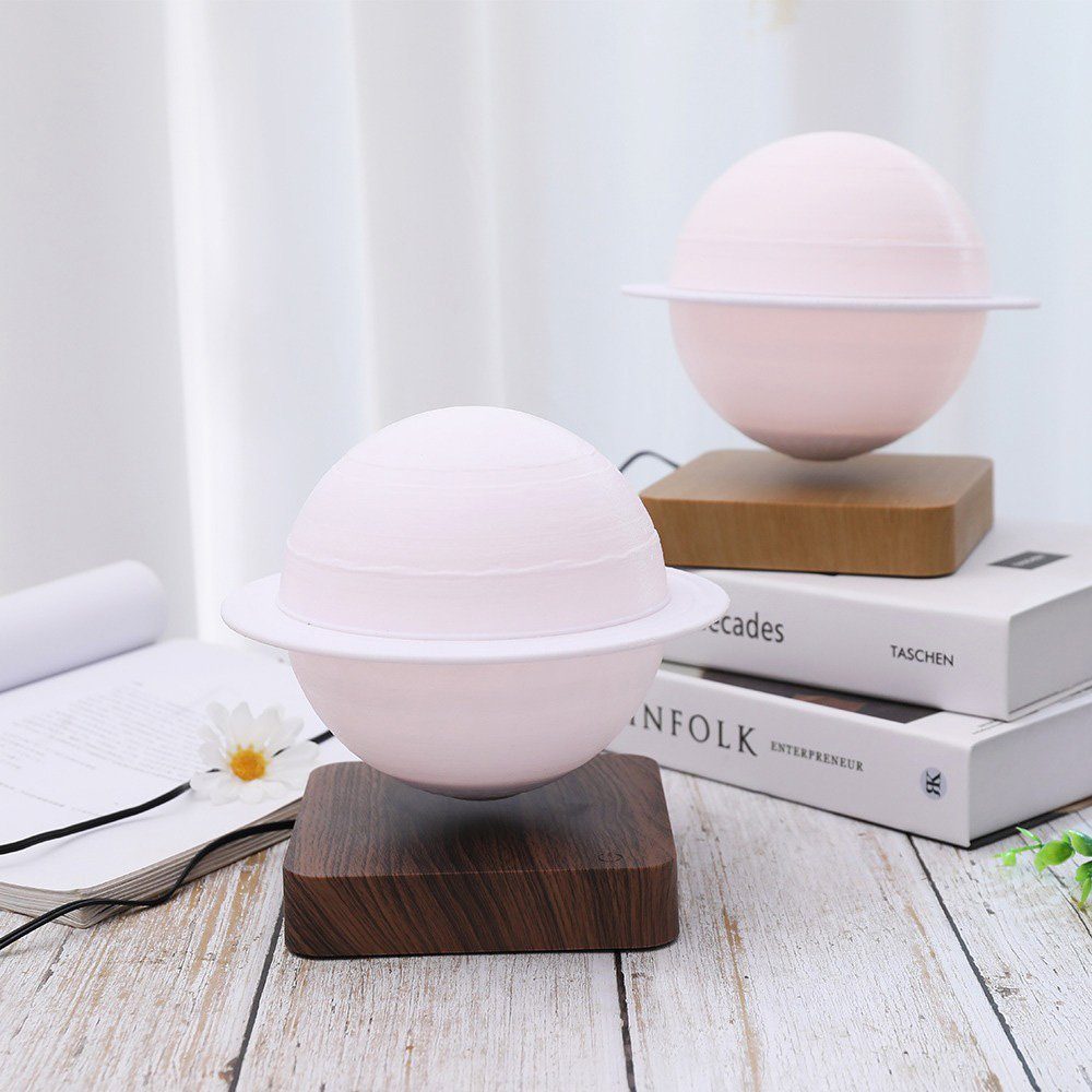 Магнітна левітаційна лампа HCNT Levitating Lamp Saturn Dark Wood Grain (SIM10-GW5-S) 6