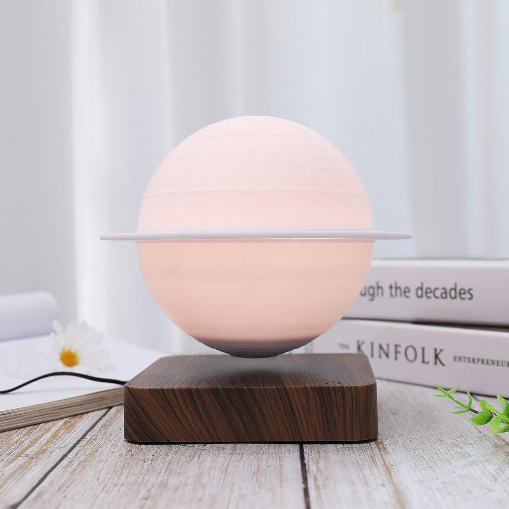 Магнітна левітаційна лампа HCNT Levitating Lamp Saturn Dark Wood Grain (SIM10-GW5-S) 3
