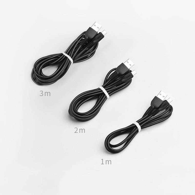 Кабель HOCO X20 USB to Micro 2.4A, 1m, PVC, TPE connectors, Black (6957531068822) 6