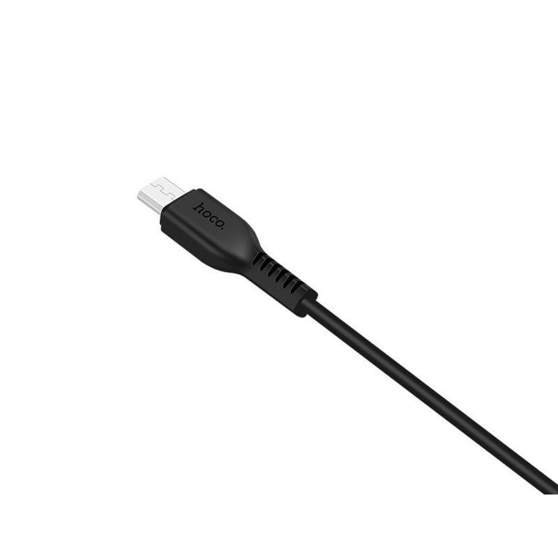Кабель HOCO X20 USB to Micro 2.4A, 1m, PVC, TPE connectors, Black (6957531068822) 5