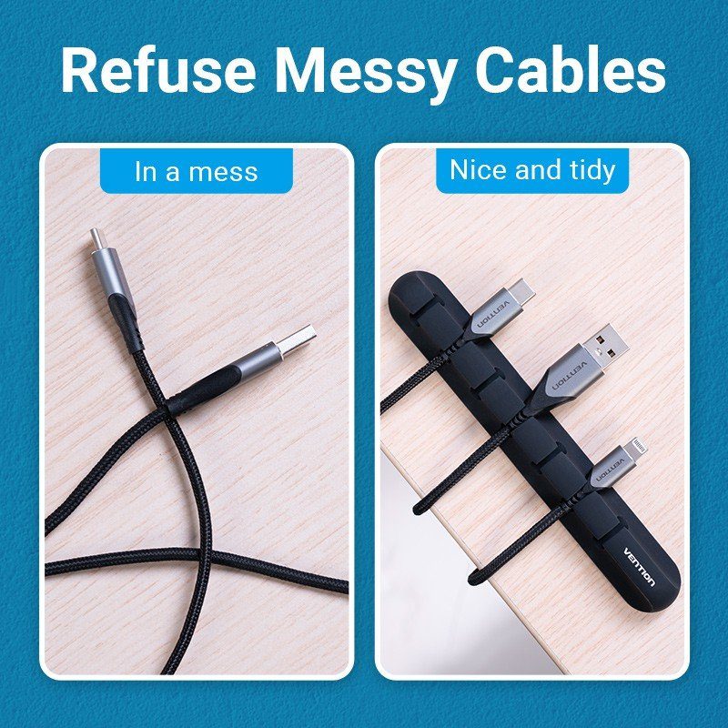 Органайзер Vention 5 Ports Desktop Cable Manager Black (KBRB0) (KBRB0) 3